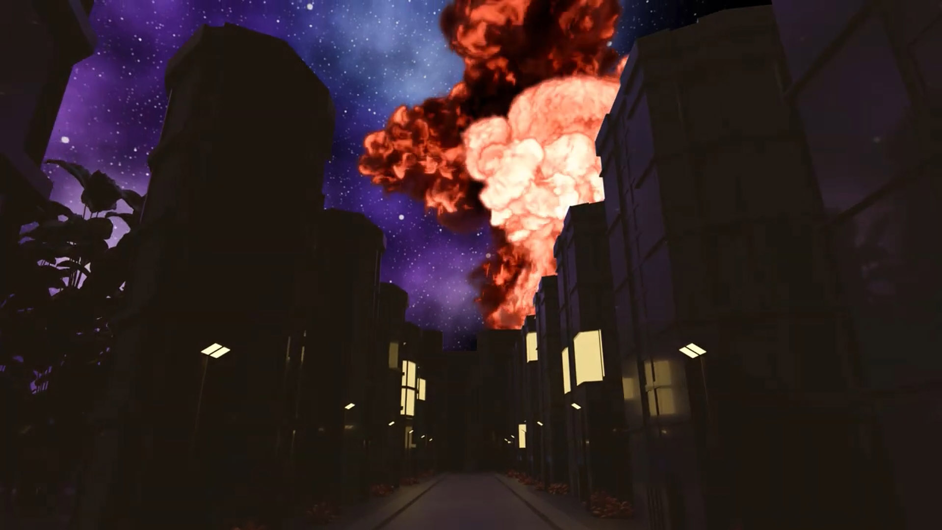 The City of Granite Being Destroyed by Orbital Weapons